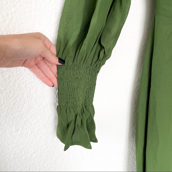 Reformation | Dresses | Reformation Galena Midi Dress In Moss Green | Poshmark